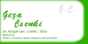 geza csenki business card
