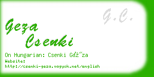 geza csenki business card